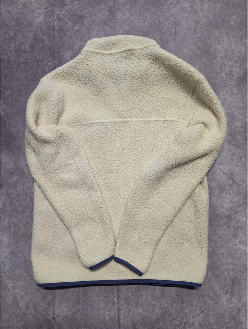 Patagonia Retro Pile Fleece Jacket Women's Small Ivory Cream Blue Full Zip. - Picture 2 of 8